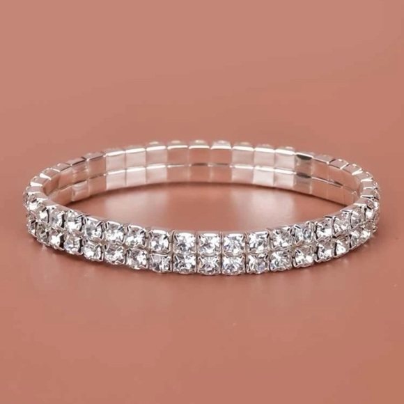 Glamorous Gold/Silver Rhinestone Bracelet - Picture 2 of 12